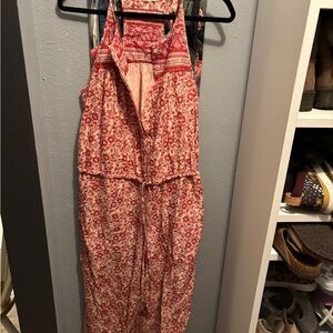 Floral pink sleeveless Faherty Jumpsuit